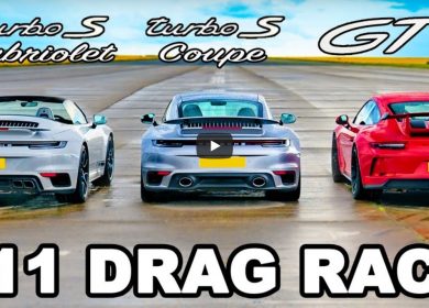 Brilliant Porsche 911 drag race: GT3 vs Turbo S Coupe vs  Cabriolet