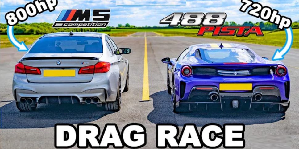 Ferrari 488 Pista vs BMW M5