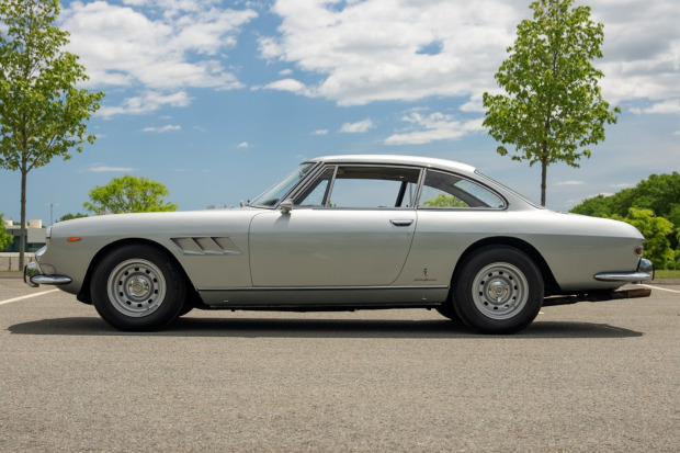 This 1966 Ferrari 330 GT 2+2 is one of 424 left-hand drive Series II single-headlight coupes produced between 1965 and 1967 and was first sold by Luigi Chinetti Motors in New York.
